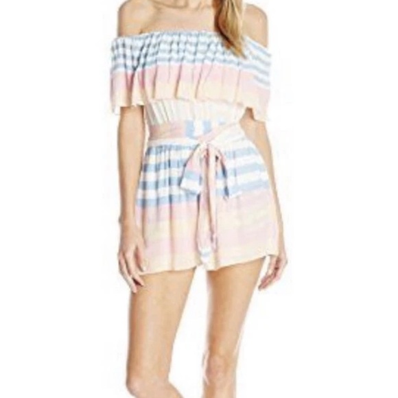 Mara Hoffman Pastel Stripe Off-Shoulder Dress - Picture 8 of 14